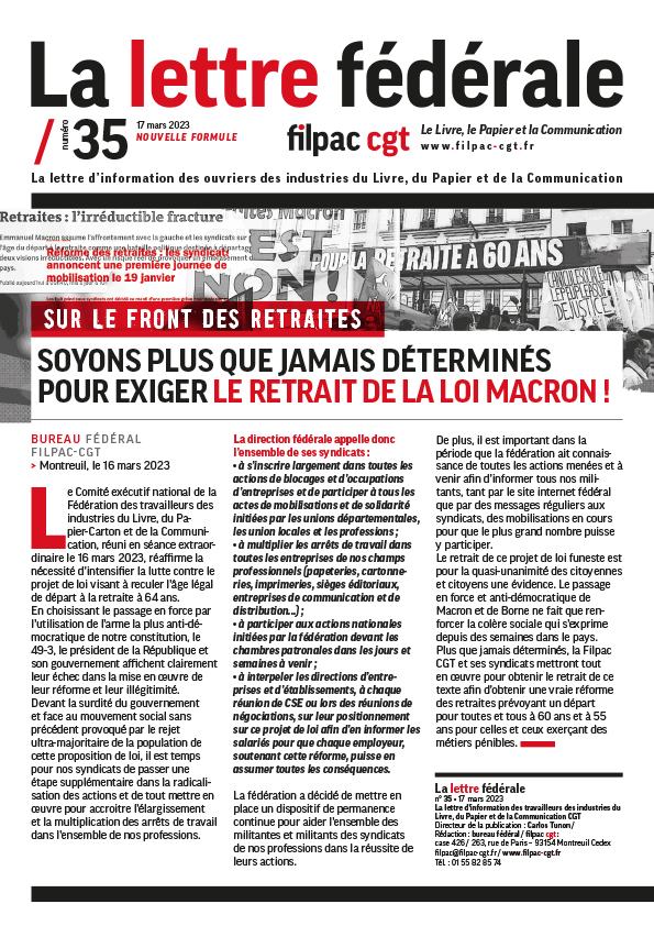 Lettre fédérale n°35 Filpac